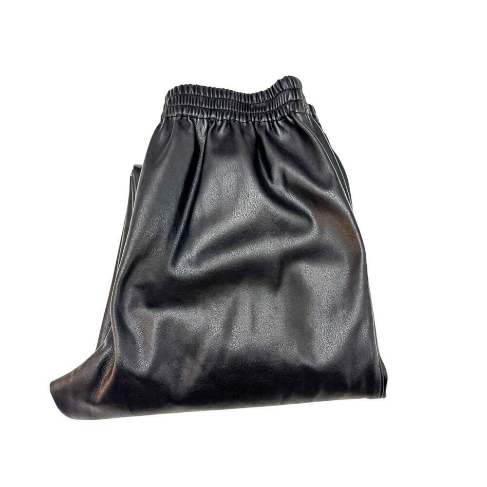 Madewell Black Faux Leather Straight Leg Pants Size XXS